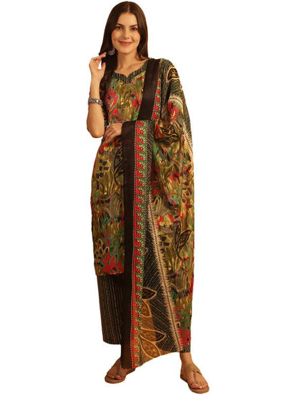 Pinkmint Kurta Set For Women Ll Cotton Flower Printed Straight Kurta & Pant With Fancy Duppata Ll Wedding Ll Formal Ll Party (Pa