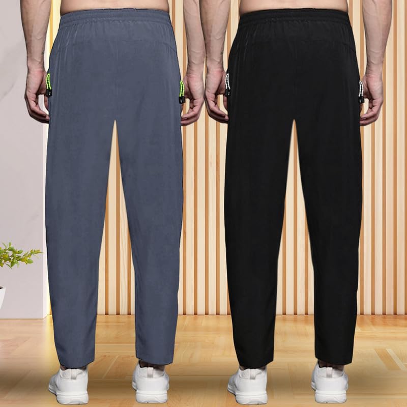 Pinkmint Track Pant for Men ll Soild Track Pant ll Stretchable Regular Fit ll Yoga Wear ll Active wear (Pack of 2)
