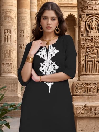 Shienzy Womens Cotton Blend Emroidered Kurta Pant Set | Ethnic Wear For Festive & Casual | Stylish Straight Fit | Elegant Indian