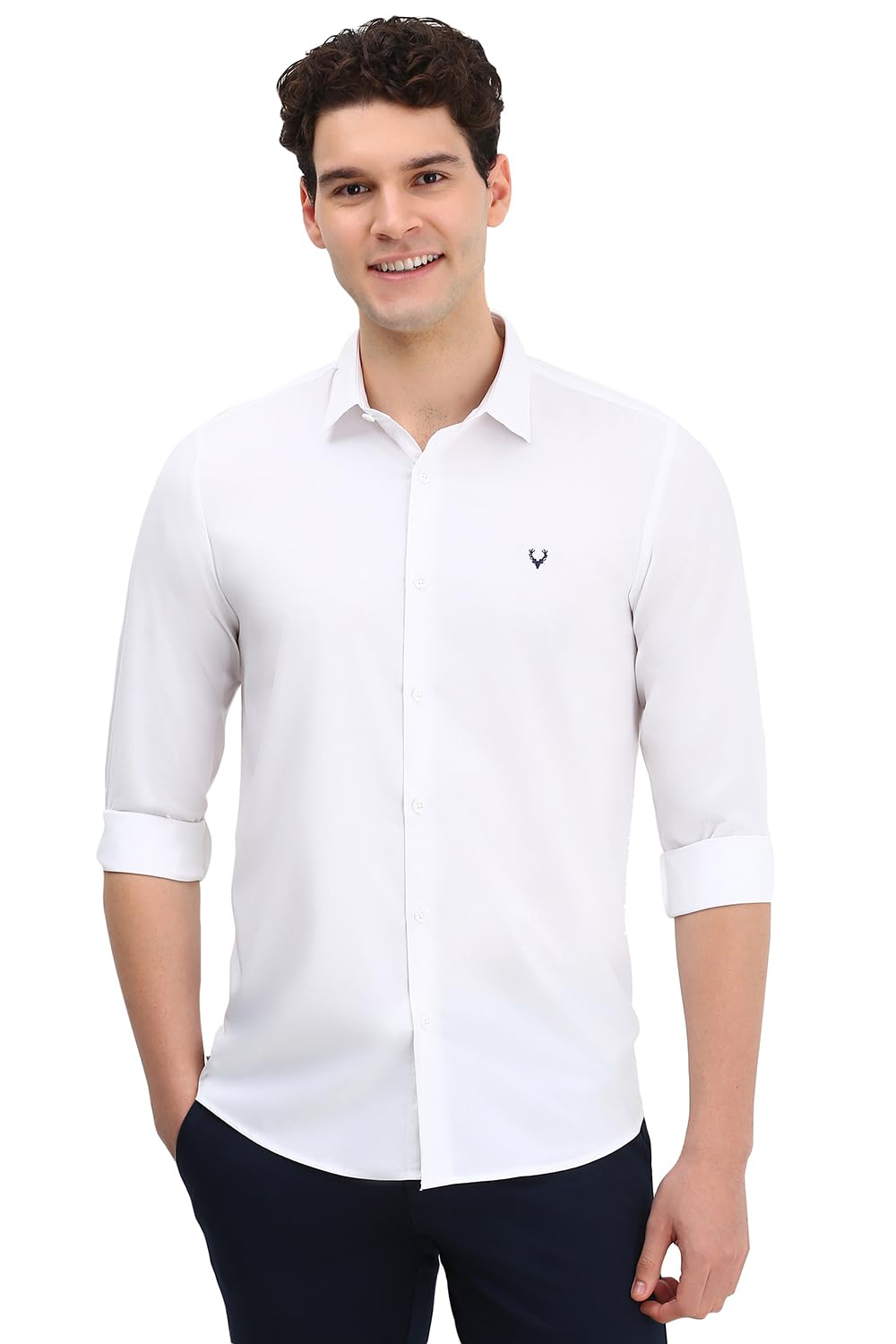 Allen Solly Men Slim Fit Solid Polyester Shirt
