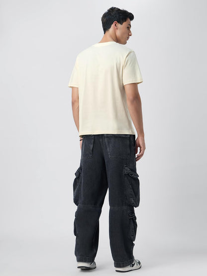 The Souled Store Looney Tunes: The End Men and Boys Short Sleeves Round Neck Off White Graphic Printed Cotton Relaxed Fit Breath