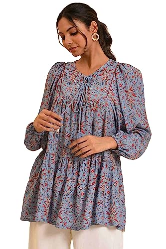 W for Woman Womens Regular Fit Top (23FEW31205-810335_Blue