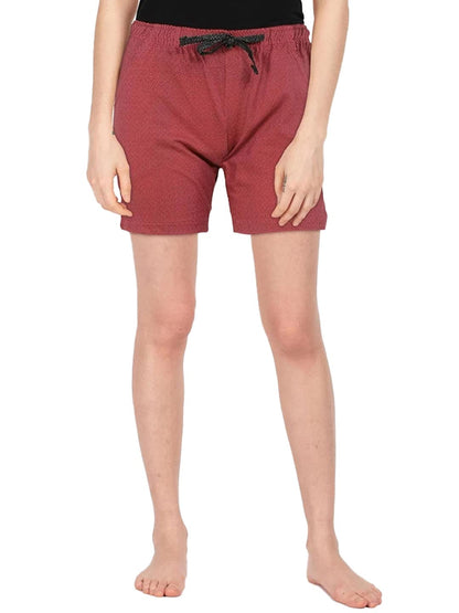 Lyra Pure Cotton Printed Night Shorts For Women