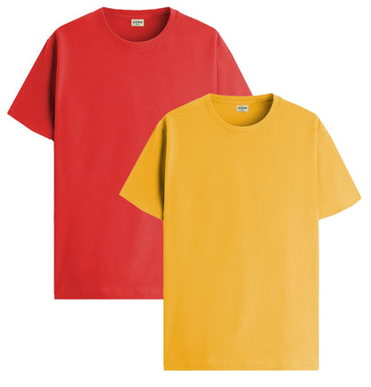 ADRO T Shirts Pack of 2 Mens Tshirts Cotton T Shirts for Men Tshirt T-Shirts Combo T Shirts Tshirts for Men Plain Solid Tshirts