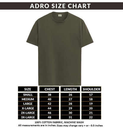 ADRO Mens Printed T Shirt - Premium Cotton Graphic Printed Tshirt - Olive T-Shirt - RN24-BOST-OL