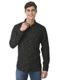 Turtle Men Black Cotton Printed Slim Fit Casual Shirts