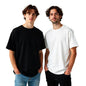 Nobero MenS Solid Oversized Fit T-Shirt (1M-Twrt-R0002_Black/White