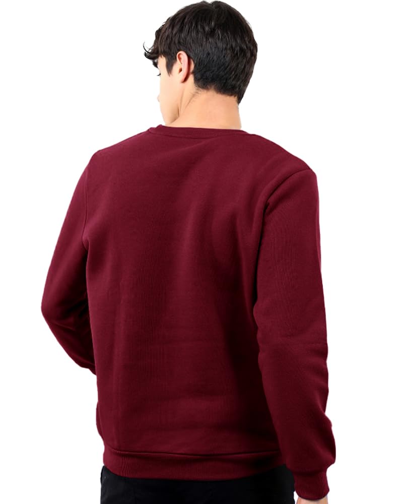 Eyebogler MenS Cotton Blend Round Neck Sweatshirt Rio Red