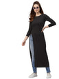 Rigo Black Maxi Longline Top For Women