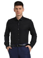 Turtle Men Cotton Linen Black Slim Fit Printed Shirts
