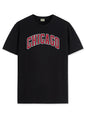 ADRO Mens T Shirt Urban Style Tshirt Printed with Chicago Design Cotton & Eye Catching Print Stylish T-Shirt for Men Black Tshir