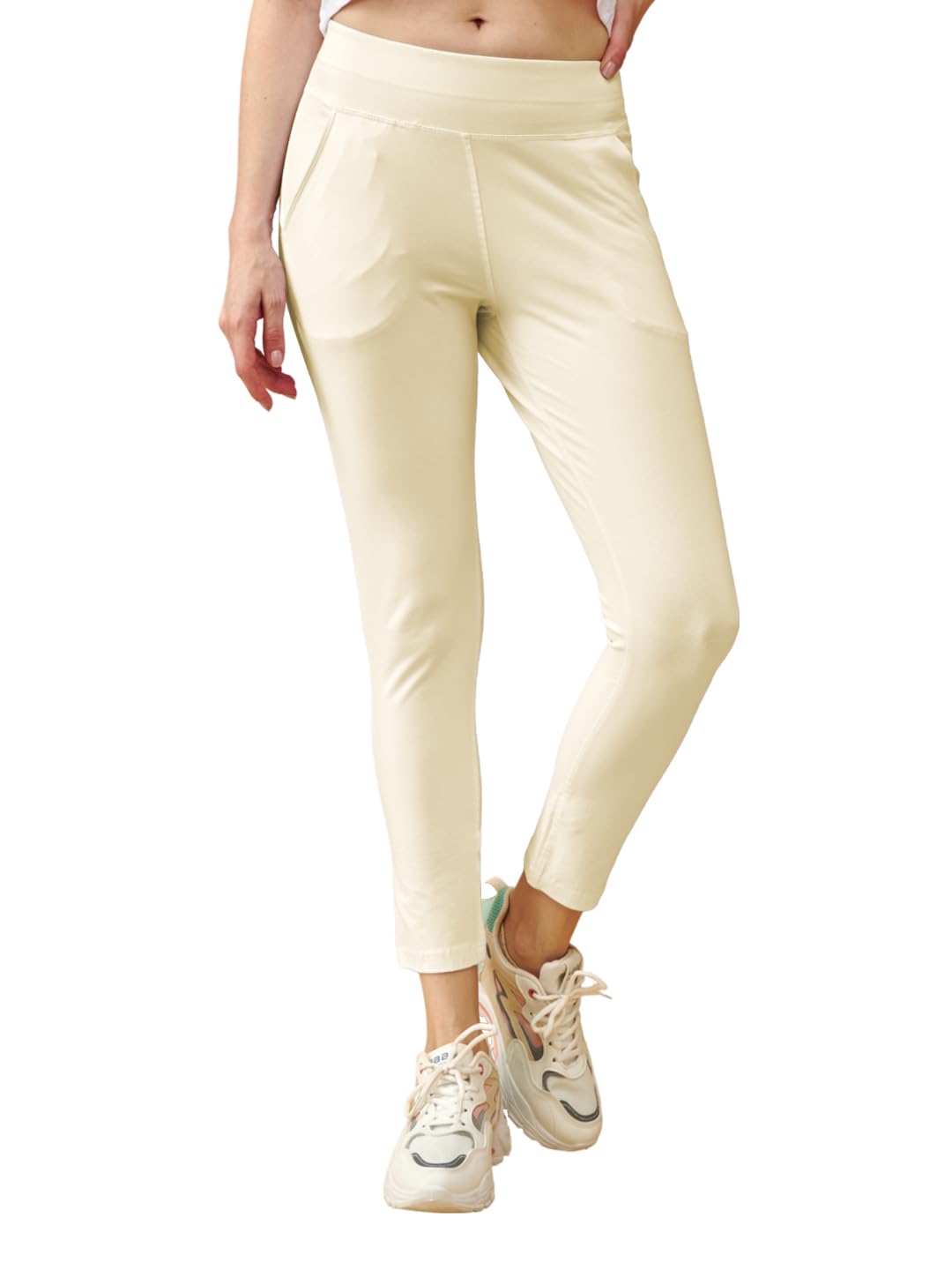 Lyra Premium Cotton Lycra High Waist Ankle Leggings For Women