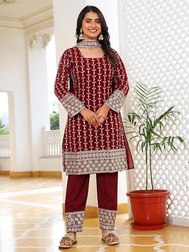 Fashion Basket Georgette Kurta Set With Duptta And Bottom For Women