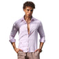 Campus Sutra Mens Lilac Chevron-Textured Shirt | Casual Wear | Spread Collar | Long Sleeve | Button Closure | Shirt Crafted wit
