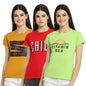 Preneum Womens Cotton Regular Fit Latest Graphic Stylish Printed Short Sleeves Casual T-Shirt || Trendy & Style (Pack 3), Maust