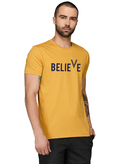 ADRO Men's Believe Design Printed T-Shirt (2XL)