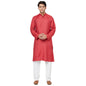 Fabindia MenS Viscose Silk Solids Comfort Kurta_Red_M