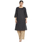 Fabindia Women Cotton Printed Knee Length Kurta Black