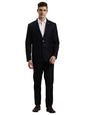 Turtle Men Poly-Viscose Solid Full Sleeve Two Piece Navy Formal Suit