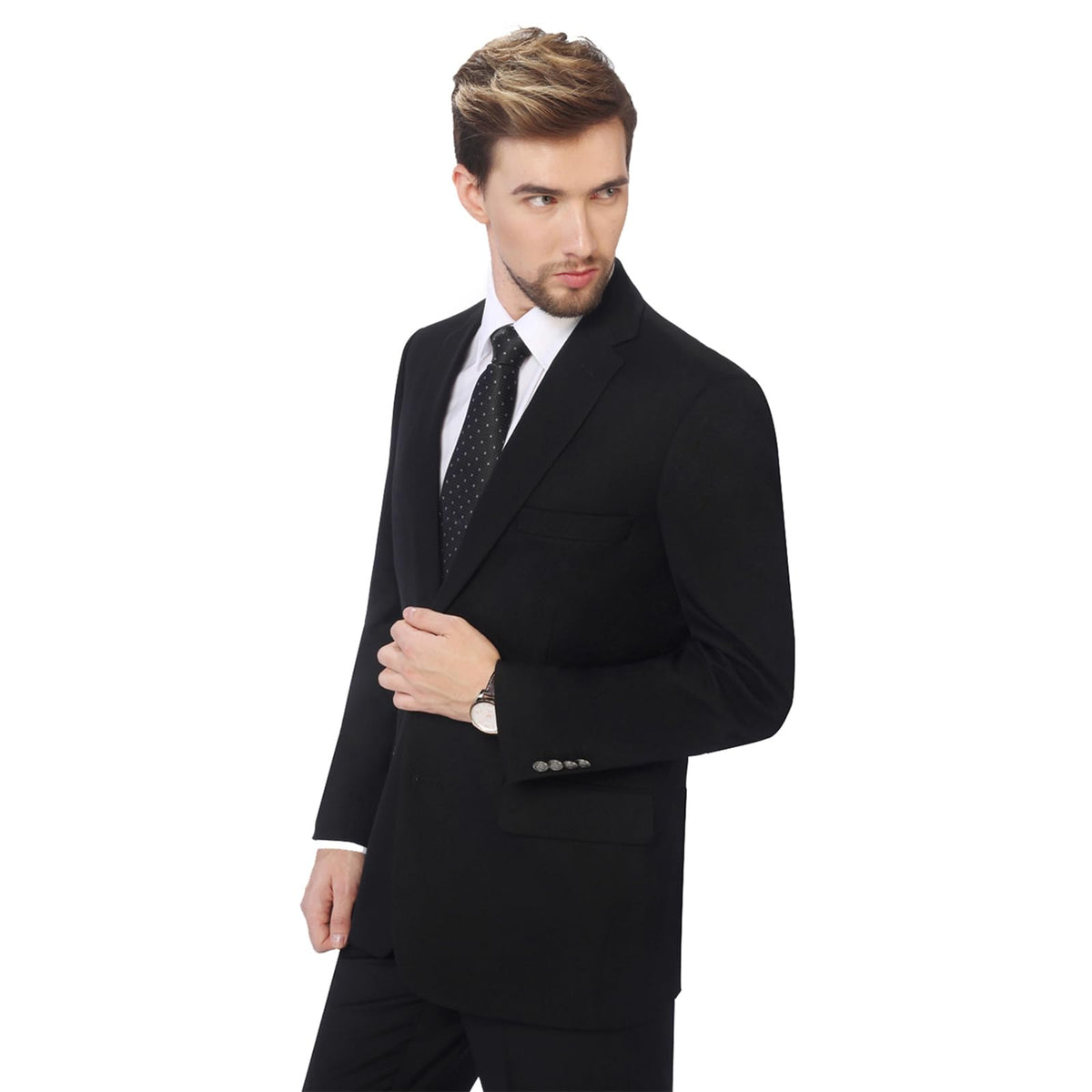P&L Mens Classic Fit Stretch Blazer 2-Button Suit Jacket Business Wedding