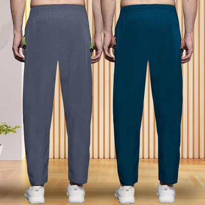 Pinkmint Track Pant for Men ll Soild Track Pant ll Stretchable Regular Fit ll Yoga Wear ll Active wear (Pack of 2)