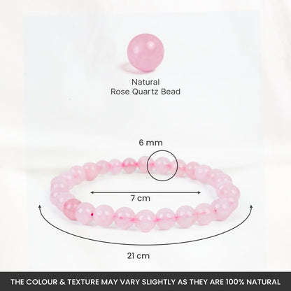 Astrotalk Rose Quartz Bracelet for Women (6mm Beads) | Rose Quartz Crystal of Love for Self-Love & Emotional Healing | Hand Bracelet for Women | Gift for Woman | Valentine Gift for Girlfriend