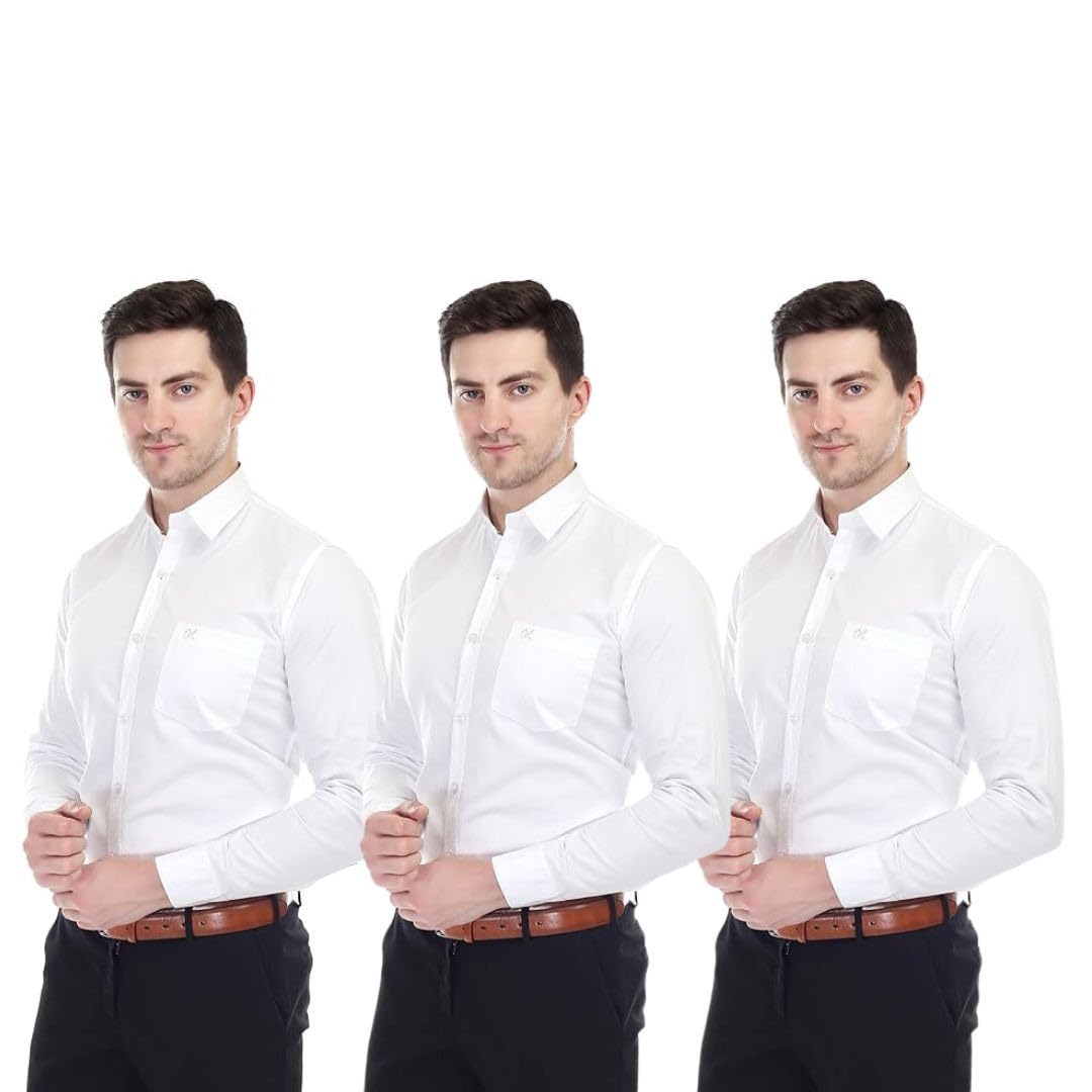 Xjarvis Clifton MenS Regular Fit Cotton Blend Plain Shirt  Full Sleeves Casual & Formal Summer Shirt With Pocket Design & Sprea