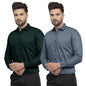 Tee Projekt Solid Shirt for Mens,Solid Shirt for Mens, Casual Shirt for Men,Full Sleeve Spread Collar, Shirt for Men_Pack of-2