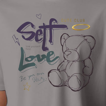 Peppyzone Mens Regular Fit T-Shirt (PZ-RT-Teddy1620_Grey