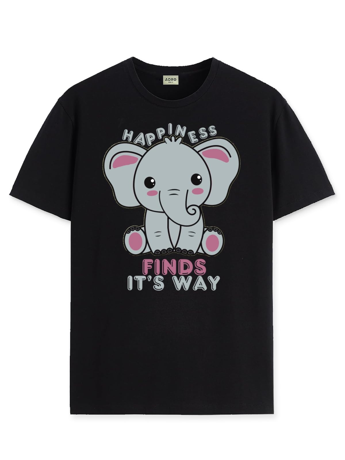 ADRO T Shirts for Boys & Girls | Elephant Printed T-Shirt | Ages 3-14 | 100% Cotton Round Neck Tshirt for Boys |KRN-L2-FINDS-BL-