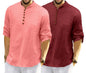 Royalscout MenS Cotton Polyester Blend Solid Regular Fit Full Sleeve Short Kurta | Ethnic, Lightweight Summer Kurta For Daily &