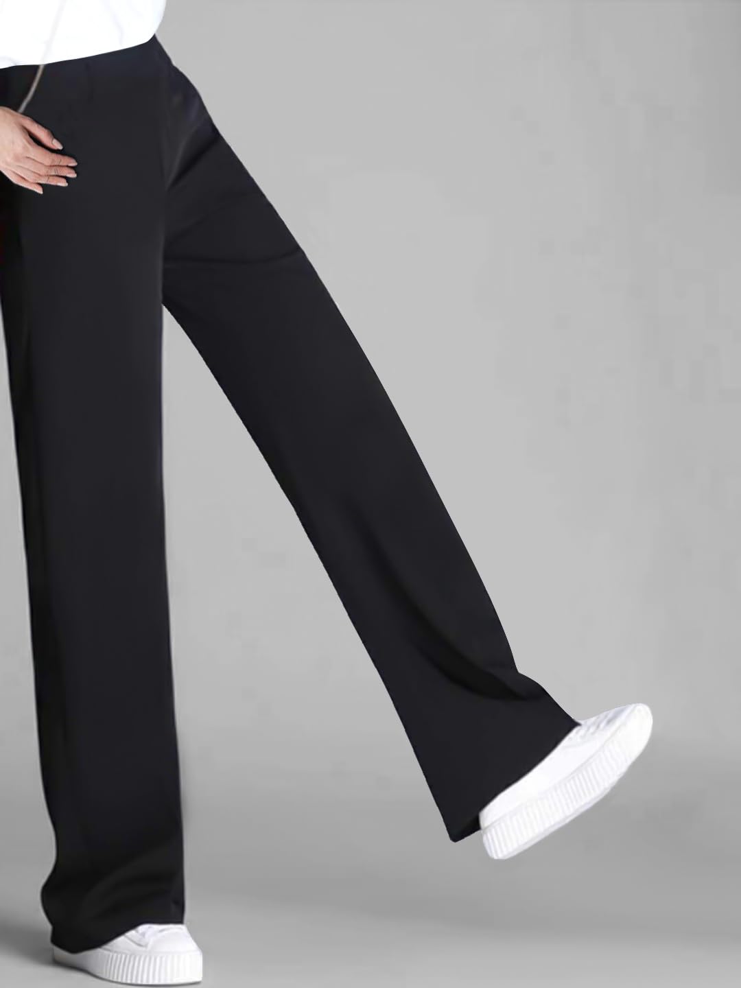 Toochki Trousers for Women | Loose Fit Pant | Womens High-Waisted Pants | Trouser | Black Korean
