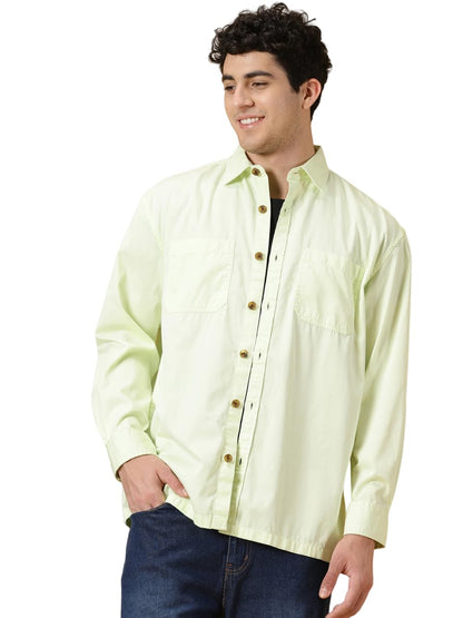 Thomas Scott Mens Oversized Fit Shirt (TS1247_Green