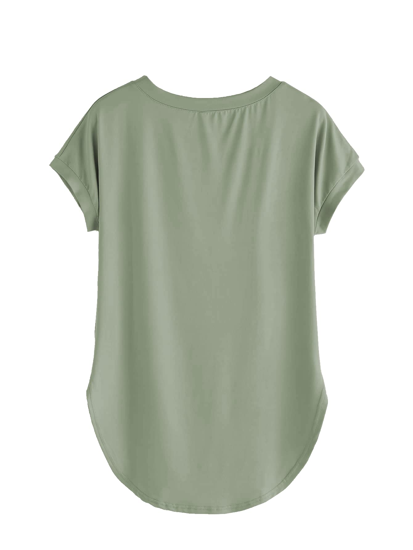 Fabricorn Womens Solid Regular Fit T-Shirt (GT01_UpDown4_P_Sage Green