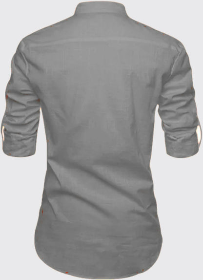 Deemoon MenS Full Sleeve Short Kurta Shirt With A Trendy Mandarin Collar Crafted From A Premium Cotton Blend For Comfort Ideal