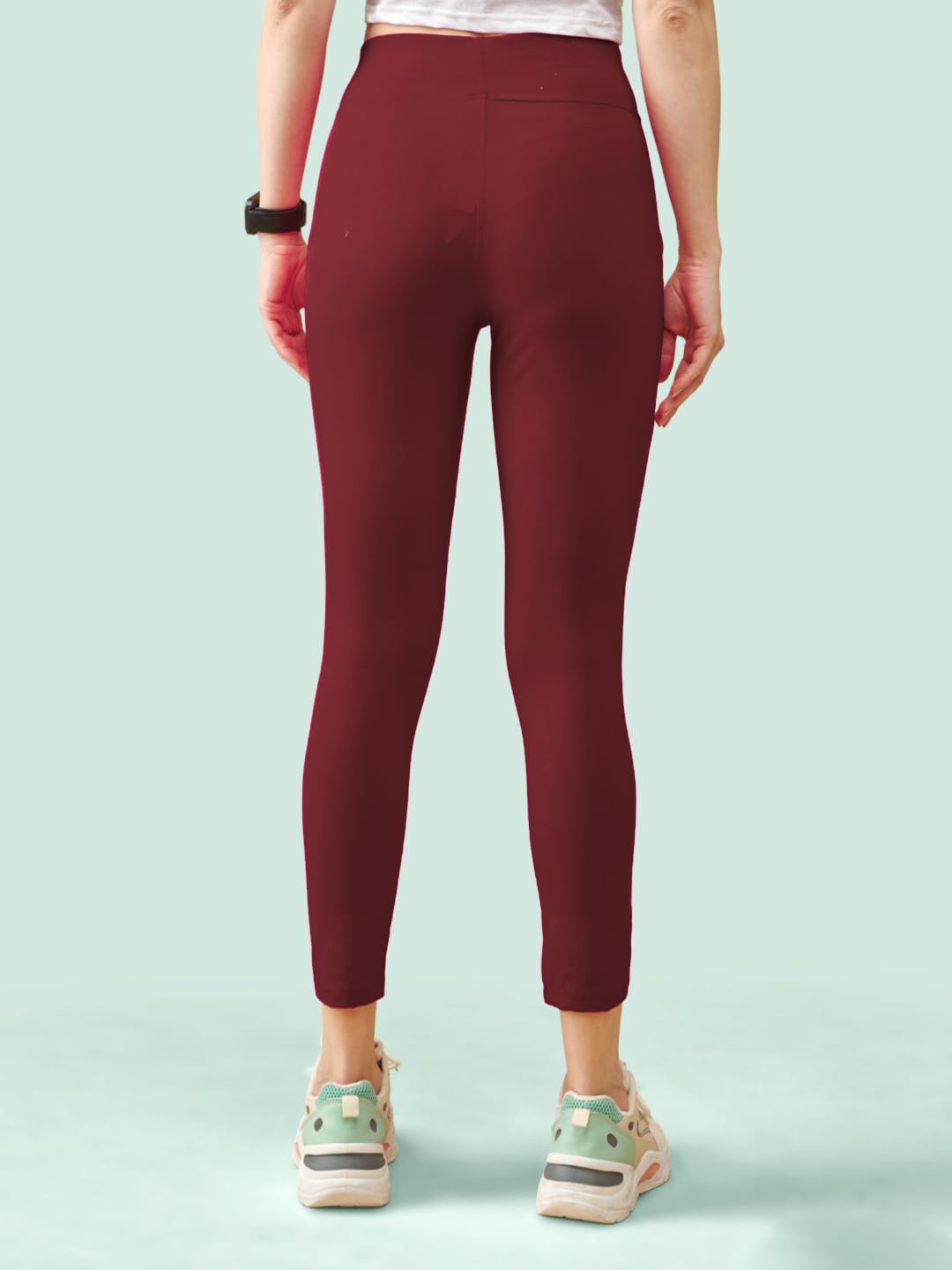 Lyra Premium Cotton Lycra High Waist Ankle Leggings For Women