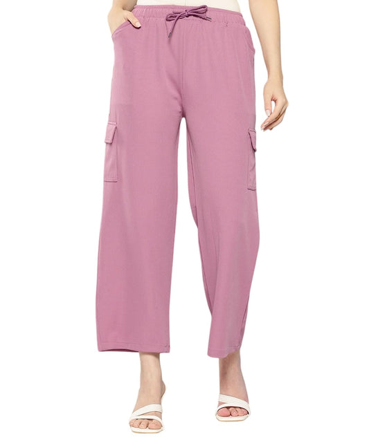 Aarika Girls Casual Wear Pink Colour Solid Nylon Pant (9-13 Years)