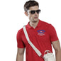 The Indian Garage Co Men Slim Fit Placement Embroidery Polo Collar Tshirt Red