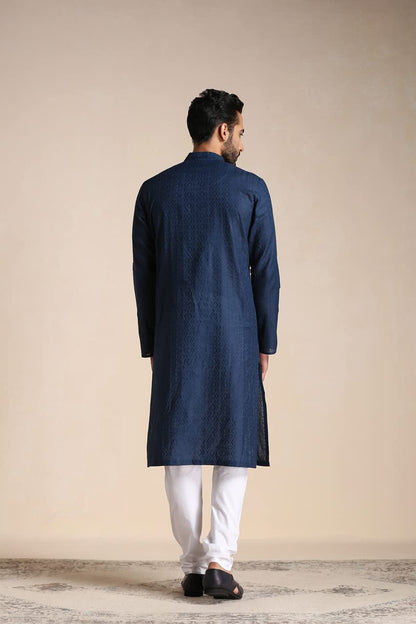 Manyavar Kurta Set For Men, Full Sleeves Mandarin Collar Ethnic MenS Kurta Set For Engagement, Wedding, Party Cotton All Over S