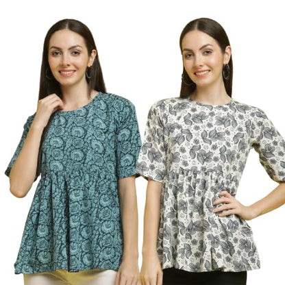 Pinkmint Tops for Women ll Combo Regular Fit Girls Tops ll Casual Wear (Pack of 2)