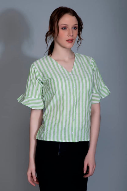 OM SAI LATEST CREATION Womens Western Top with Lining Printed & Half Bell Sleeves for Women || Casual Wear || Running Wear || T