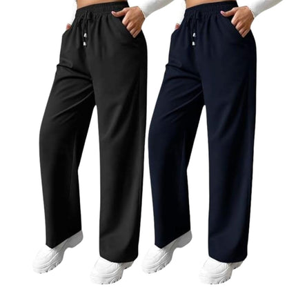 Leriya Fashion High Waist Trousers For Women  Flared Korean Style Formal Pants | Elegant Workwear For Office, College & Events (