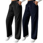Leriya Fashion High Waist Trousers For Women  Flared Korean Style Formal Pants | Elegant Workwear For Office, College & Events (