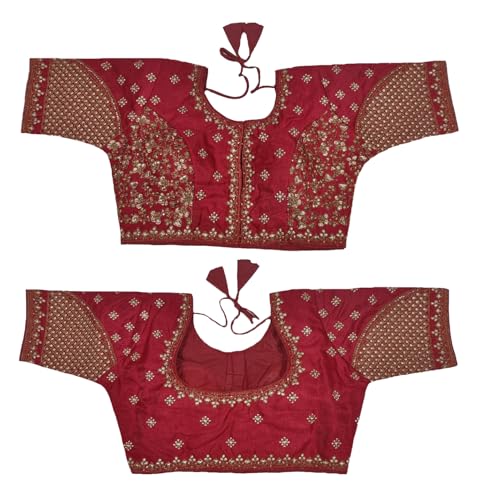 Vihu Fashion WomenS Readymade Blouse Multi Golden Codding Sequence Embroidery Work Indian Ethnic Designer Stitched Readymade Sa