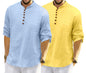 Royalscout MenS Cotton Polyester Blend Solid Regular Fit Full Sleeve Short Kurta | Ethnic, Lightweight Summer Kurta For Daily &