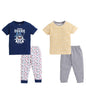 BUMZEE Navy & Grey Boys Half Sleeves T-Shirt & Pajama Set Pack of 2 Age - 3-6 Months