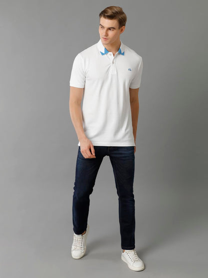 ADRO Premium Cotton Polo for Men (PN23-H-PLN-WH_White)