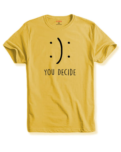 ADRO You Decide Mens Printed T-Shirts (RNR-M-DEC-LY_Light Yellow)