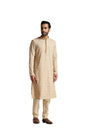 Manyavar Kurta Set For Men, Full Sleeves Mandarin Collar Ethnic MenS Kurta Set For Engagement, Wedding, Party Blended Cotton Pr