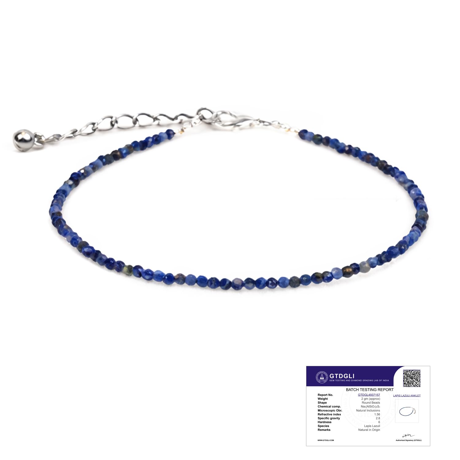 Astrotalk Lapis Lazuli Anklet | Reduces Guru Dosh, boosts clarity, protects from Evil Eye | Anklet for Women | Jewellery for Women | Gift for Woman | Valentine Gift for Girlfriend